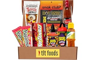 TLT FOODS Lote Snacks Mexicanos - Pepinillo encurtido, golosinas y dulces picantes enchilados - Mix Surtido para regalar, Caramelos, Candy Box, Chamoy, Tamarindo, Tajin (Lote desafío picante)