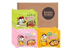 Kennenlernbox 15er Buldak Box | Samyang Hot Chicken Ramen Combo | 5er Pack Hot Chicken Carbonara & 5er Pack Cheese & 5er Pack Jjajang | Angebot MhD 22.12.24 (Nur Jiajang) - 26.08.2025