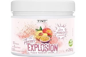 ‎TNT TRUE NUTRITION TECHNOLOGY TNT Geschmackspulver "Flavour Explosion" (Peach Passion Chunk, 250g) • Unter 8 kcal pro Portion • Kalorien sparen • Ideal für Joghurt, Quark, Protein-Shakes, etc.