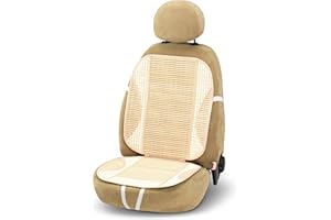 Bottari 12150 Schienale Estivo per Auto Wood in Fibra Naturale di bambù, Colore Beige