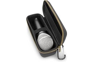 CASEMATIX Einzelmikrofonhülle, kompatibel mit Shure SM58, SM48 und mehr Mikrofonmodelle bis zu 17,1 cm Maximum, ultrakompakte Mikrofonhülle, passend für Sing-, Vocal Dynamic Handmikrofone