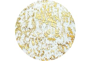 WEINIBAO Manteles Individuales Redondos Dorados, 12 Piezas Salvamanteles Individuales de Malla de Lámina Dorada, Mantel Individual Redondo para Decoracion Mesa Comedor Cocina Boda Fiesta de Cumpleaños