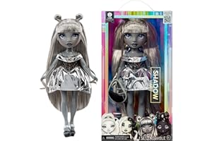 Rainbow High Shadow High Luna Madison - 28 cm Modepuppe in Grauschattierungen, Graues Haar, Metallic-Graues Outfit, Stylische Handtasche, Süßes Geschenk für Kinder von 4-10 Jahren