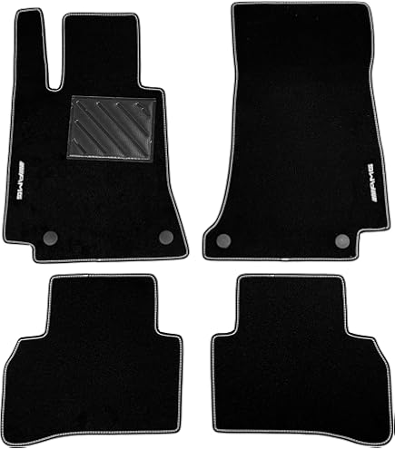 Tappetini Auto Mercedes Originali Set Tappetini Auto In Velluto Premium Per Mercedes Classe C W205/S205 - 4 Pezzi Nero, Passo Originale, Germania Mercedes Profumo