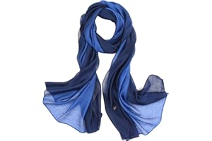 SAWEKIN Scarf for Women Cotton Silk Scarves Elegant Gradient Color Lightweight Fashion for Spring Winter Scarves Shawl Wraps