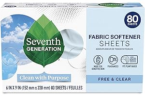 Seventh Generation - Free & Clear Natural Fabric Softener Sheets - 80 Sheets