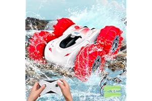 Tecnock Amphibious Remote Control Cars for Kids, 2.4GHz 360 Degree Rotating Waterproof RC Stunt Car, 4WD Off Road Pool Toys Remote Control Boat, Gifts for Kids Girls Boys 4,5,6,7,8,9+ Years Old