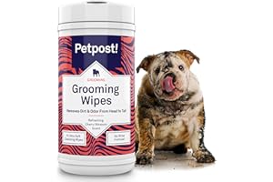Petpost | Grooming Wipes for Dogs - Large, Deodorizing Wipes with Cherry Blossom Scent - 70 Ultra Soft Cotton Pads in Cleansing Solution - Cherry Blossom Scent 70 ct