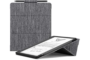 Ayotu Custodia per Kindle Scribe 10.2 pollici (2022) - Copertina Premium in Tessuto Trifold con Portapenne, Funzione Auto Sleep/Wake, Grigio.