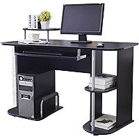 SixBros. Schreibtisch in schwarz, Computerschreibtisch mit vielen Extras für das Büro und Home Office, platzsparend, 120…