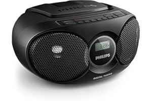 Philips AZ215B CD urządzenie dźwiękowe (Digital UKW, wejście audio, 3 W, łatwy w obsłudze), kolor czarny