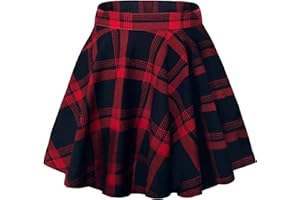 EXCHIC Donne Base Flared Casual Elastica Gonna Mini Skater Gonne Elegante Midi Gonna