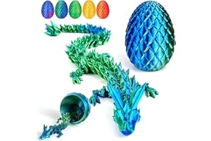 Tangdudu 8,5 cm Œuf de Dragon Imprimé en 3D, 3D Fidget Toys, Réaliste Dragon Jouet, Joints Flexibles, Idée Cadeau Unique, Oeuf de Pâques, Décoration de la Maison, Jouets de Bureau (Vert)