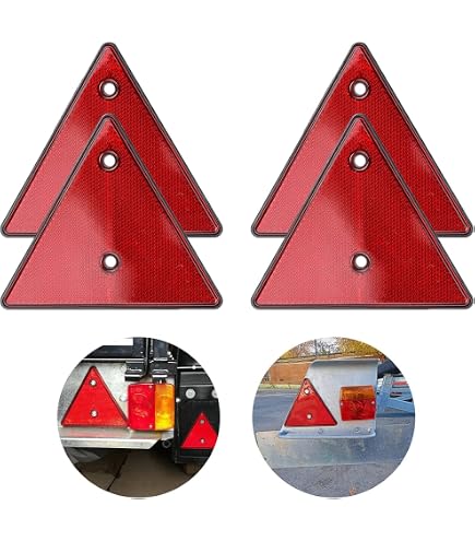 Catadioptres Rectangulaires Auto-adhésifs Rouges - 57x39 Mm - Lot De 4 - Marque LEM Select - Neuf Sous Emballage