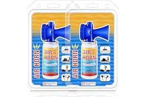 ElectricWise 2 Pack Air Horn, 122dB Very Loud Air Horns Can, Heard Up to 1/2 Mile Away, 1.4OZ Small Boat Air Horns for Safety, Meet US Coast Guard Ideal for Boating, Camping, Hiking, Sporting Events