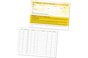 MINERVA PRINT Sunbed Tanning Client Record Card - Treatment Consultation Form for Mobile Therapists & Salons A5 Pack of 50 - Landscape