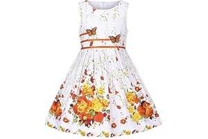 Sunny Fashion Vestito Bambina Viola Rosa Fiore Doppio Cravatta a Farfalla Festa Bambini Sole 4-12 Anni