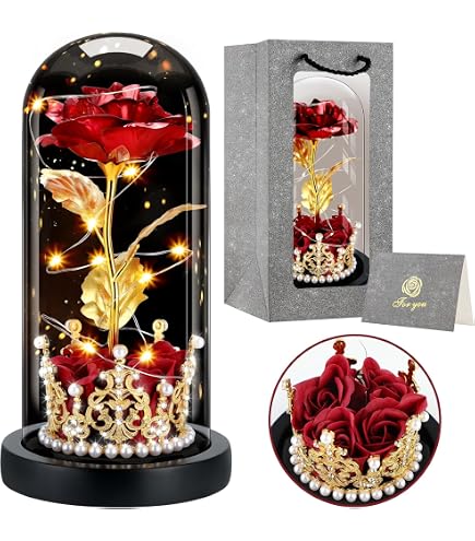 Rose Eternelle Rose Éternelle En Cristal K9 - Cadeau Romantique Pour Elle - Anniversaire, Fête Des Mères, Saint-Valentin Crystal Rose