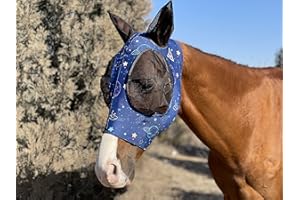 TGW Riding Super Fit Pferdefliegenmaske Pferde Fliegenmaske Horse Fly Mask (L, Moon)