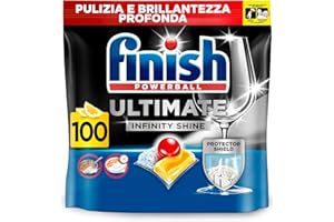 Finish Ultimate Infinity Shine tabletki do zmywarki luzem | Zapach: Cytryna | Rozmiar: 100 tabletek do zmywarki | Ultimate Clean and Shine