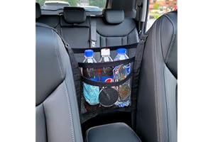 VEHIRIE Rete Portaoggetti Auto, Borsone per Sedili Posteriori Di Auto, Organizzatore Universale per Sedili Di Auto, Rete per Riporre Gadget E Pezzi per Furgoni/Suv,Nero, 30 x 30 cm