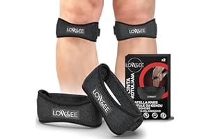 LOW&EE® Rodillera Rotuliana Ajustable 2 Uds, Cinta Rotuliana para Hombre y Mujer, Rodilleras Menisco y Ligamento con Correa para Tendón Rotuliano, Knee Brace Deportiva para Alivio del Dolor
