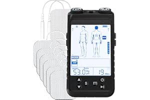 LEIVZUNO TENS Electrodos Fisioterapia, Electroestimulador Muscular, Electrodos Fisioterapia, Corrientes Rehabilitacion Fisioterapia (Negro)