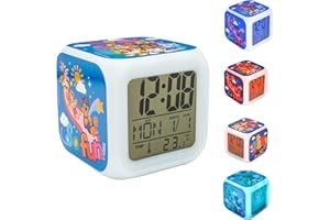 SRV HUB Paw Patrol - Reloj despertador para niños, novedoso reloj despertador con luz nocturna para dormitorio, funciona con pilas, reloj despertador digital para decoración de habitación de niños, sueño