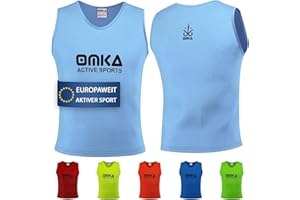 OMKA Leibchen Trainingsleibchen – Markierungshemd für Team Sport, Fussball, Training, Jogging, Hocky, Handball in Gelb, Rot, Grün, Orange, Blau für Herren, Kinder & Damen - ideal für Teams