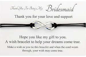 LUCOR Bridesmaid Proposal Gift,Thank you Gift,Thank You For Being My Bridesmaid Wedding Gift,Bridesmaid Infinity Wish String Bracelet,Gift for Bridesmaid