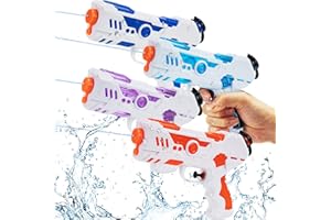 Funsland Pistolet a Eau Enfant, 4 Pack Fusil a Eau Piscine Enfant Pistolet A Eau Jouet Plage Jeu Plein Air Jouet Jardin,Pistolet A Eau Puissant Water Gun, 250CC