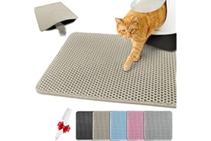 Blissstorm Cat Litter Tray Mat, 66 x 116 cm, Double Layer EVA Cat Litter Mat, Waterproof, Odourless with Non-Slip Cat Mat, Easy to Clean Cat Litter Mat for All Cats