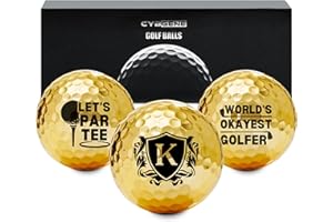 CybGene Funny Golf Gifts for Men Unique, Personalised Gold Golf Balls, Cool Accessories for Golf Lovers, Golfers, for Birthday and Christmas