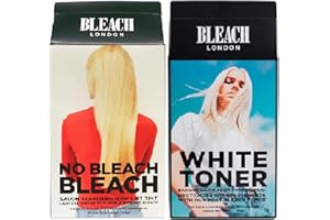 BLEACH LONDON NO BLEACH & BLEACH LONDON WHITE TONER KIT (2 PACK) Bleach London NO BLEACH Bleach Kit LIGHTENS HAIR upto 5 LEVELS NO BLEACH & Bleach London White Toner Kit