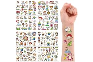 FRESHOER Toy Story Temporary Tattoos,8 Sheets 200+ Patterns Temporary Waterproof Removable, Birthday Party Bag Filler