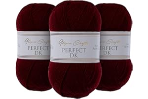 Utopia Crafts DK Double Knitting Yarn 3X 100g (Burgundy)