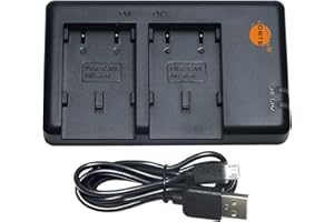 DSTE DE DSTE - Caricatore USB Dual compatibile con Canon NB-2L, NB-2LH,NB-2L12,NB-2L14 come CB-2LWE - Alimentazione tramite cavo di ricarica micro USB a USB A 2.0