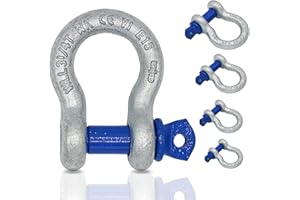 SEILDIENST GOTEC Schäkel geschweift 0,5t - 12t | Schäkel Set Stahl galvanisch verzinkt | 2, 4, 10 Stück | Version Schäkel 3,25t 2 Stück