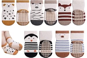 Exemaba Rutschfeste Socken für Baby Mädchen Jungen 5 Paar Kinder Anti Rutsch Socken Sportsocken Stoppersocken