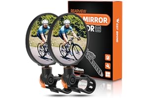 CYCLESPEED 2pcs Bike Mirrors for Handlebars 360° Adjustable Bicycle Cycling Rear View Mirrors Convex Rear View Mirror for 20-38mm Electric Bikes Mountain Road Bike
