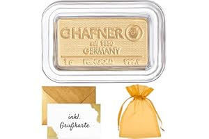 ‎GOLDSTÜCKE24 1g Goldbarren C.Hafner – Feingold 999.9 in Acrylglaskapsel mit Echtheitsgarantie & Geschenkbeutel | LBMA zertifiziert | Geschenkidee mit Grußkarte – Goldstücke24