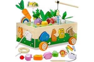 MutoToy ® Giochi Bambini 1 Anno, 6-in-1 Giochi Educativi Montessori 1 2 3 4 Anni, Giocattolo Educativo in Legno, Educativo Regalo Bambini per 1 2 3 4 Anni