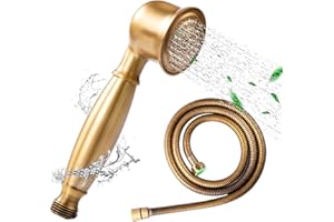 YCXYDR Soffione Doccia Bronzo Antico Telefono Classico Soffione Doccia Palmare Tubo Flessibile Doccia in Acciaio Inossidabile da 1,5 M Soffione Doccia Idraulico Maniglia Doccia in Ottone per Bagno e Doccia