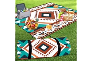 SaiXuan Manta Impermeable Picnic 200x200cm - Alfombra Exterior Grande Acolchada y Plegable con Asa de Transporte, Esterilla Portátil para Playa, Camping, Jardín, Viajes, Familia, Niños
