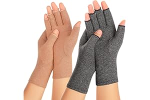 Zexhoor 2 Paar Arthritis Kompressionshandschuhe für Damen und Herren, Karpaltunnelschmerzlinderung, fingerlos für Tippen und tägliche Arbeit