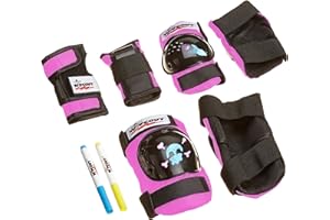 Wipeout Dry Erase Kids Cycling Protective Pad Set with Knee Pads, Elbow Pads, and Wristguards