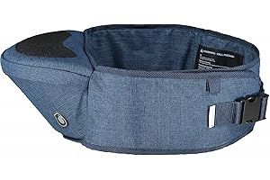 Hippychick Hipseat - Portabebés | Taburete ligero y ajustable para la cintura de 6 a 36 meses (azul mezclilla)