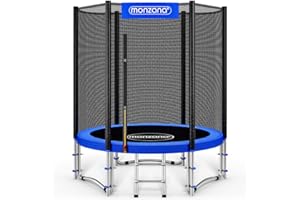 Monzana® Trampolin Ø 183/244/305/366/427cm Cama Elástica Jardín Red Seguridad Protectores Bordes Escalera Set Completo