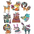 YellowCult 5D Diamond Painting Stickers Kits - 9 Pieces DIY Diamond Art Stickers by Numbers, Craft Kits for Kids and Beginners [Jungle Animals Theme],