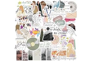 YANGSIW Folklore and Evermore Lot de 50 autocollants en vinyle imperméable pour ordinateur portable, bouteille d'eau, pare-chocs, bagages, ordinateur, skateboard, snowboard